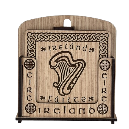 CRSN4 – Coaster Set “Irish Harp & Tree of Life"